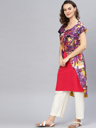 Picasso Printed Asymmetric Jacket Kurta