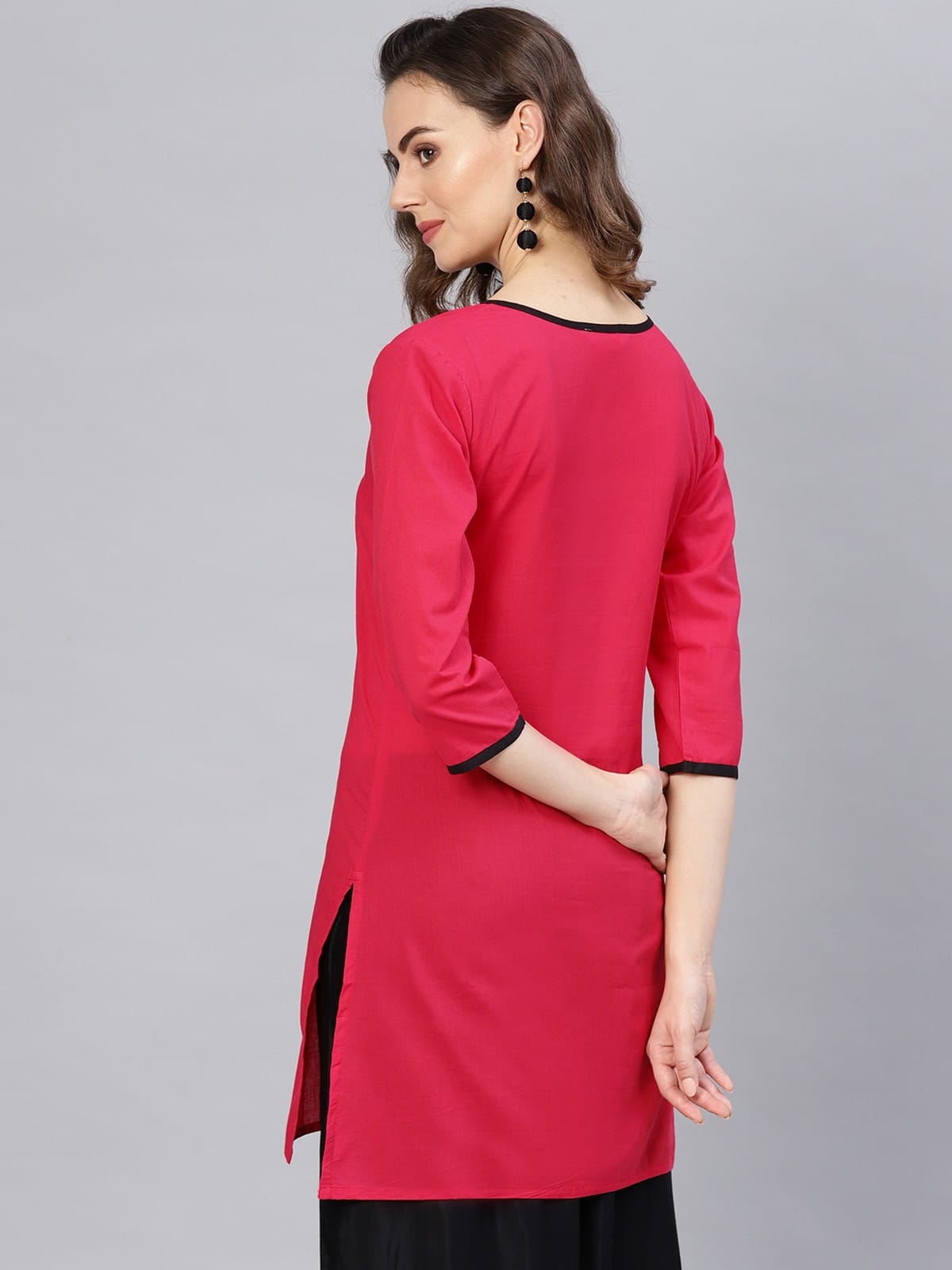 3/4sleeves front buttoned kurti