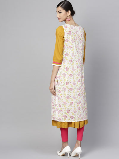 A Line Khadi Printed Kurta With Jacket